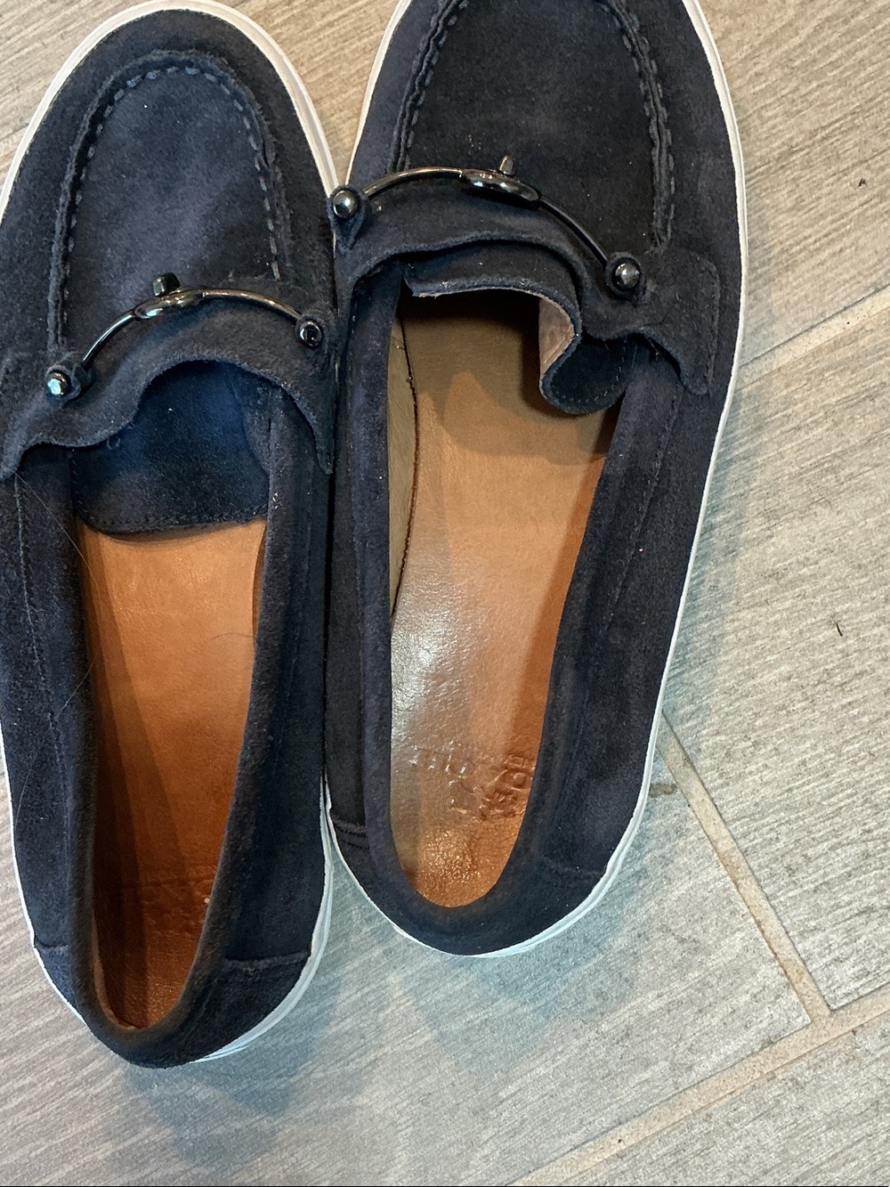 Coach Corey Navy Suede Women's Slip-On Loafers with Metal Bit Women’s Sz. 8.5B - Picture 3 of 5